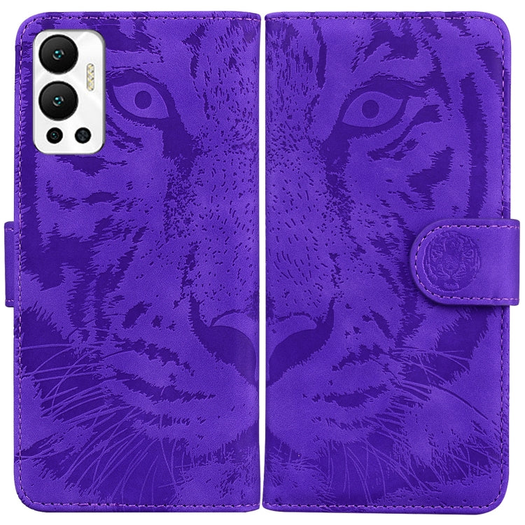 For Infinix Hot 12 Tiger Embossing Pattern Horizontal Flip Leather Phone Case