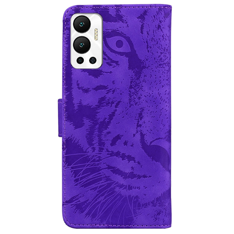 For Infinix Hot 12 Tiger Embossing Pattern Horizontal Flip Leather Phone Case