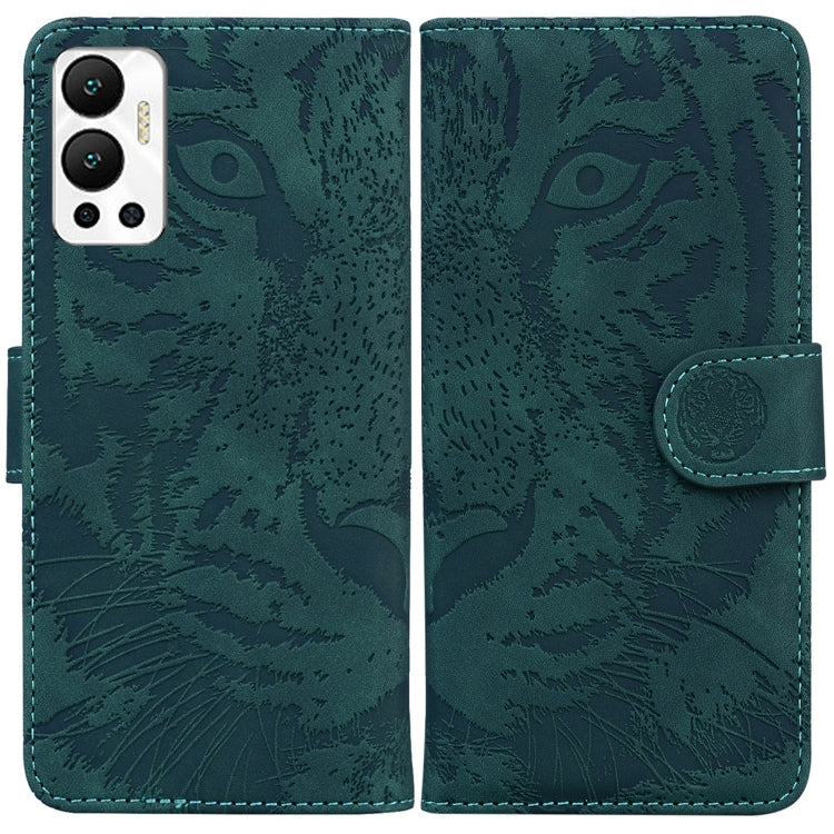 For Infinix Hot 12 Tiger Embossing Pattern Horizontal Flip Leather Phone Case