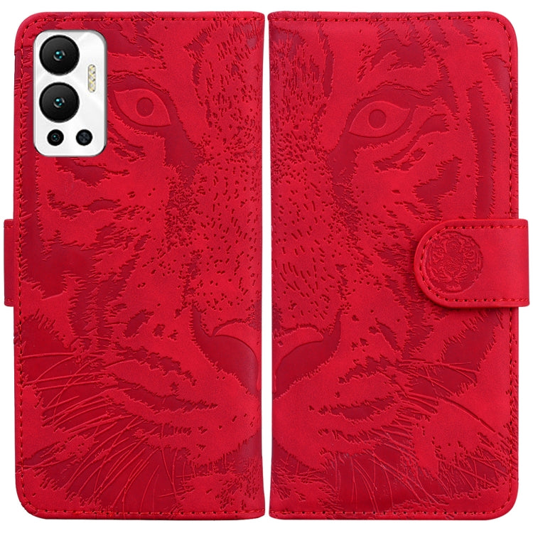 For Infinix Hot 12 Tiger Embossing Pattern Horizontal Flip Leather Phone Case