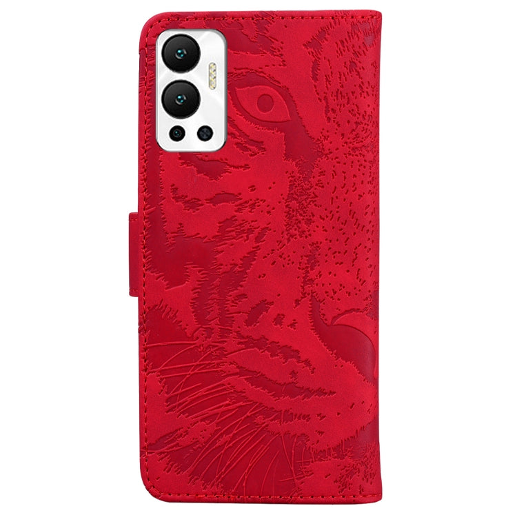 For Infinix Hot 12 Tiger Embossing Pattern Horizontal Flip Leather Phone Case