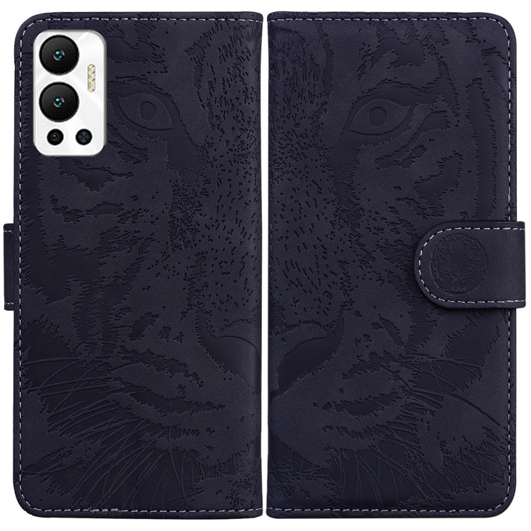 For Infinix Hot 12 Tiger Embossing Pattern Horizontal Flip Leather Phone Case