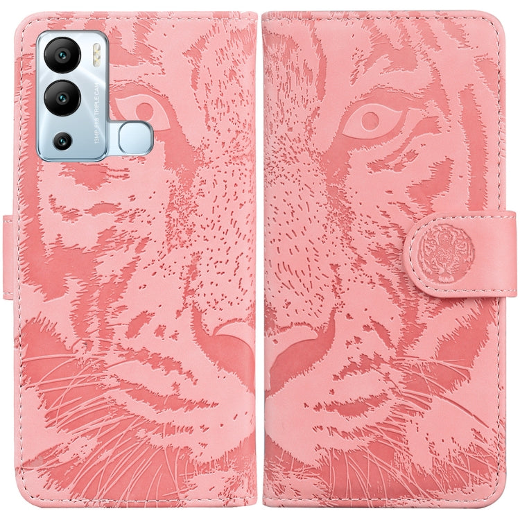 For Infinix Hot 12i Tiger Embossing Pattern Horizontal Flip Leather Phone Case