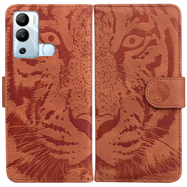 For Infinix Hot 12i Tiger Embossing Pattern Horizontal Flip Leather Phone Case