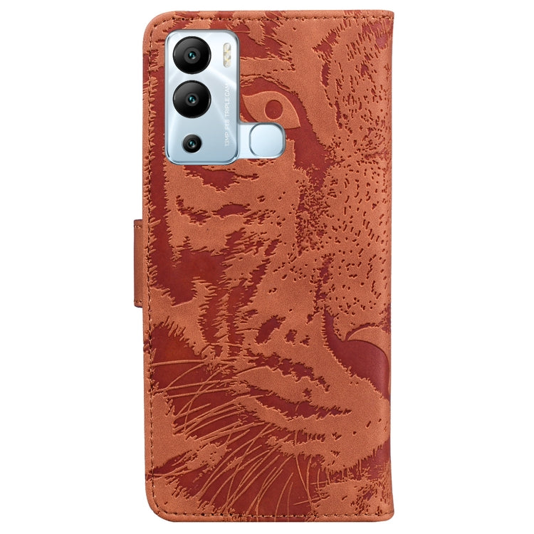 For Infinix Hot 12i Tiger Embossing Pattern Horizontal Flip Leather Phone Case