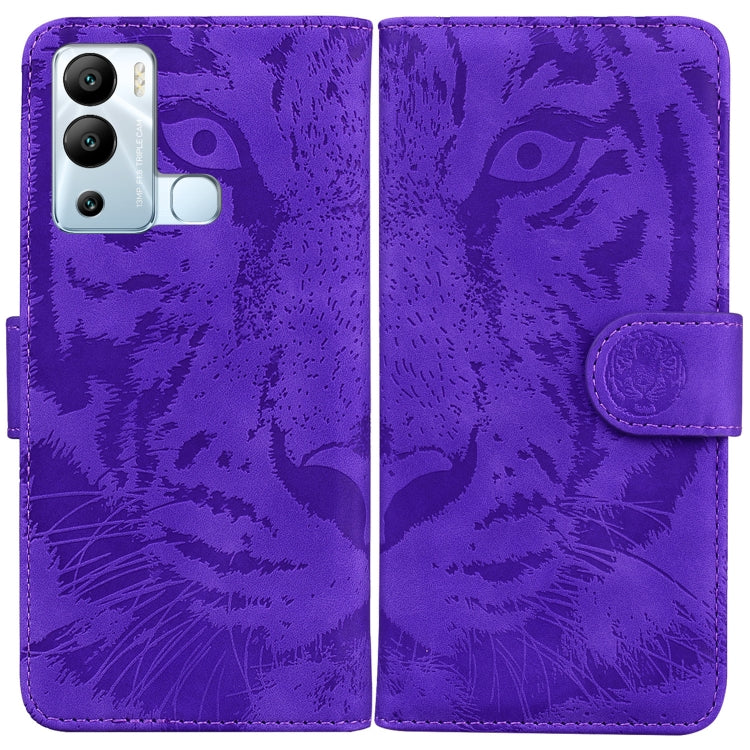 For Infinix Hot 12i Tiger Embossing Pattern Horizontal Flip Leather Phone Case