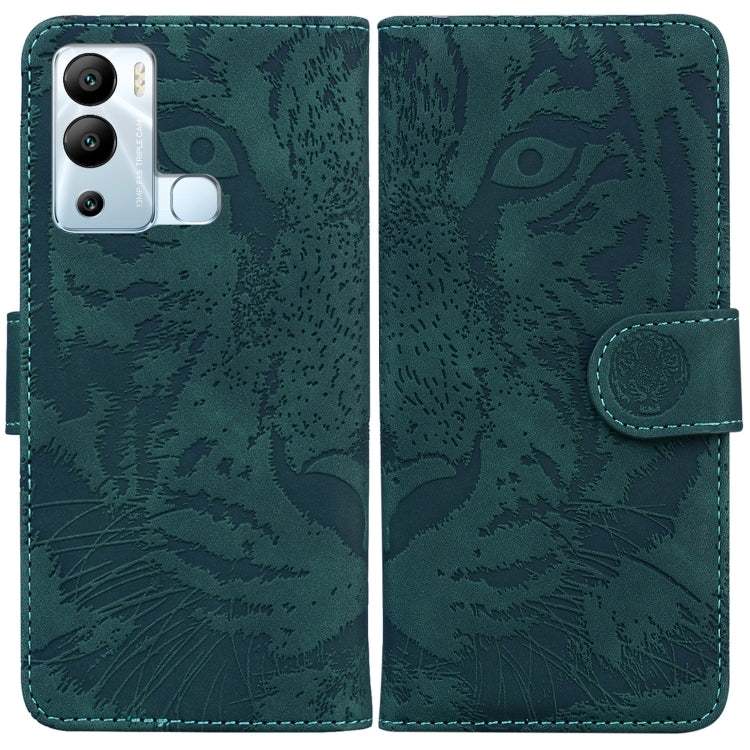 For Infinix Hot 12i Tiger Embossing Pattern Horizontal Flip Leather Phone Case