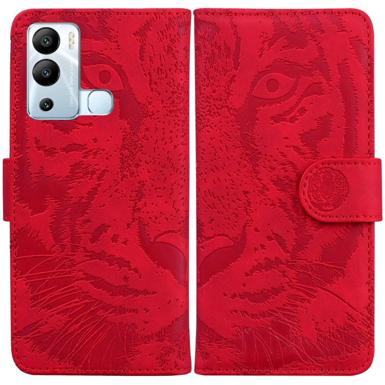 For Infinix Hot 12i Tiger Embossing Pattern Horizontal Flip Leather Phone Case
