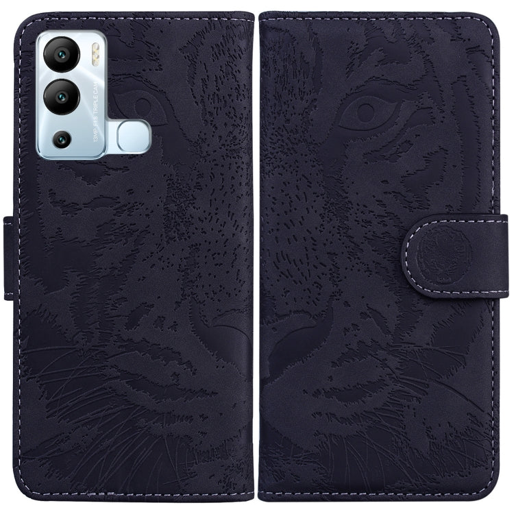 For Infinix Hot 12i Tiger Embossing Pattern Horizontal Flip Leather Phone Case