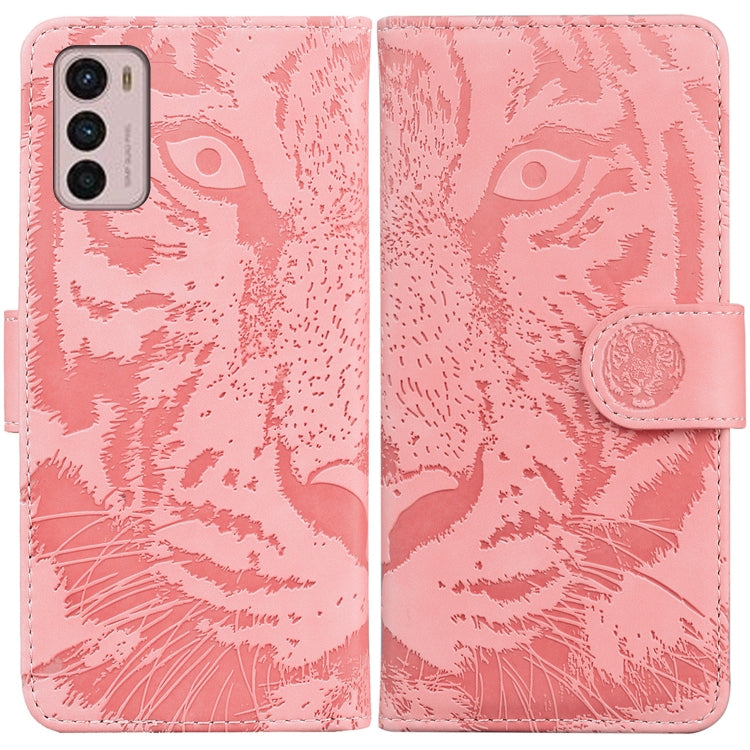 For Motorola Moto G42 Tiger Embossing Pattern Horizontal Flip Leather Phone Case