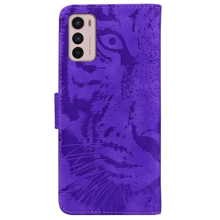 For Motorola Moto G42 Tiger Embossing Pattern Horizontal Flip Leather Phone Case