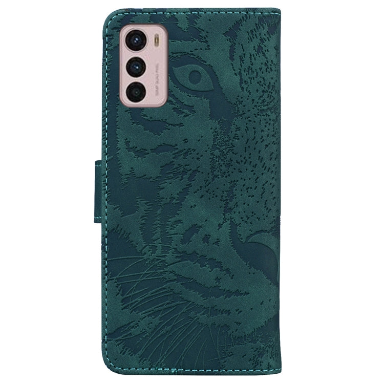 For Motorola Moto G42 Tiger Embossing Pattern Horizontal Flip Leather Phone Case