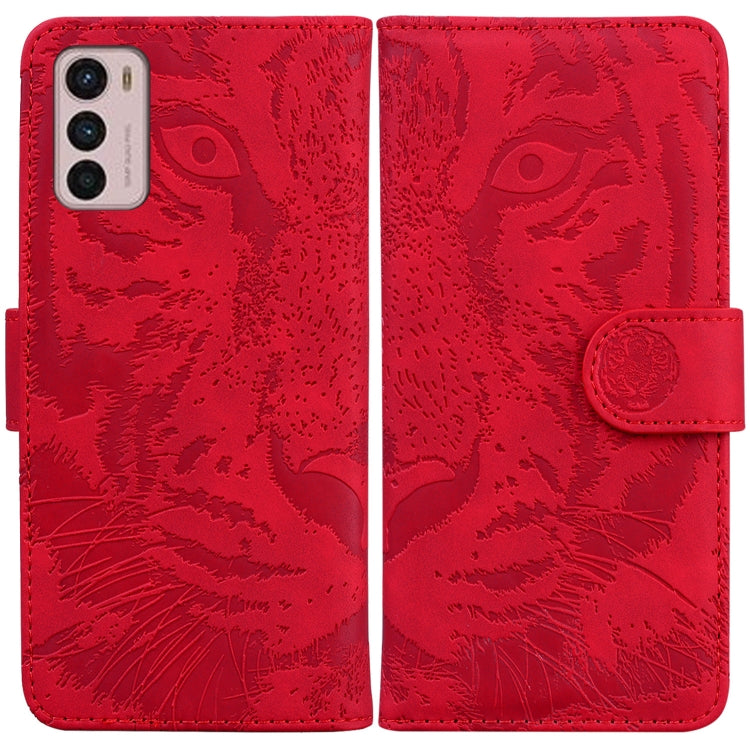 For Motorola Moto G42 Tiger Embossing Pattern Horizontal Flip Leather Phone Case