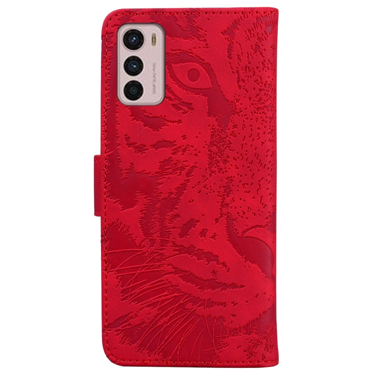 For Motorola Moto G42 Tiger Embossing Pattern Horizontal Flip Leather Phone Case