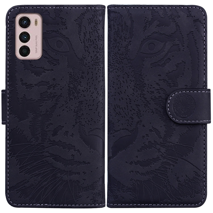 For Motorola Moto G42 Tiger Embossing Pattern Horizontal Flip Leather Phone Case