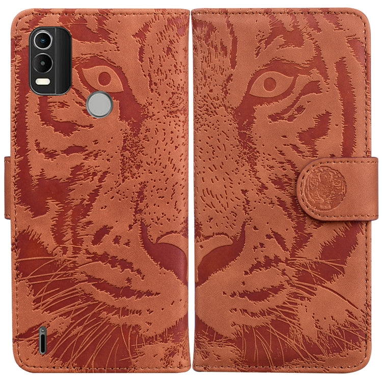 For Nokia C21 Plus Tiger Embossing Pattern Horizontal Flip Leather Phone Case