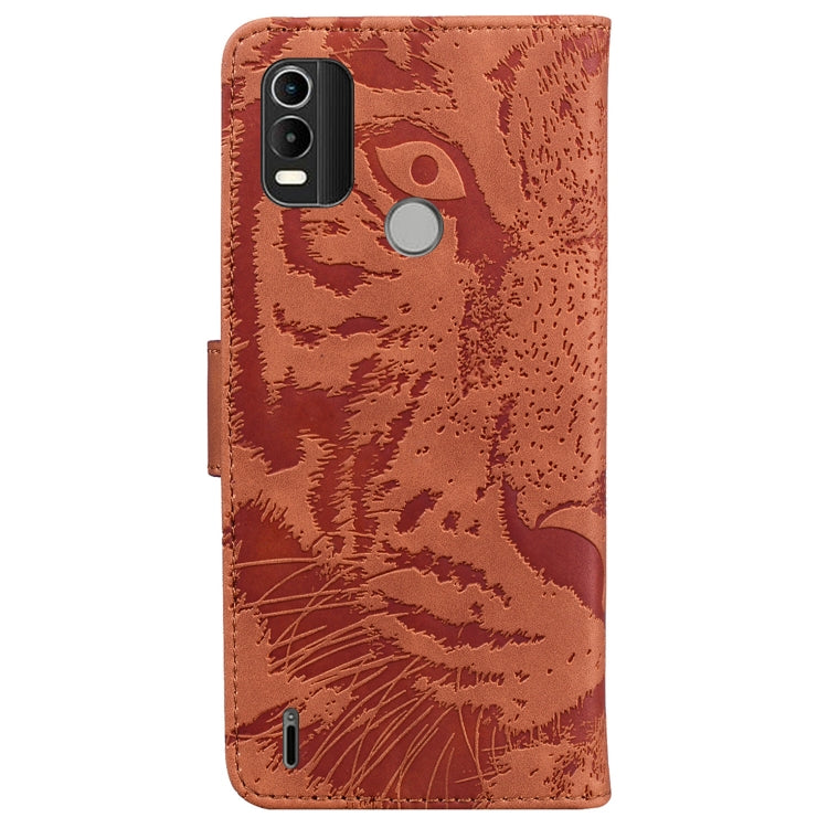 For Nokia C21 Plus Tiger Embossing Pattern Horizontal Flip Leather Phone Case