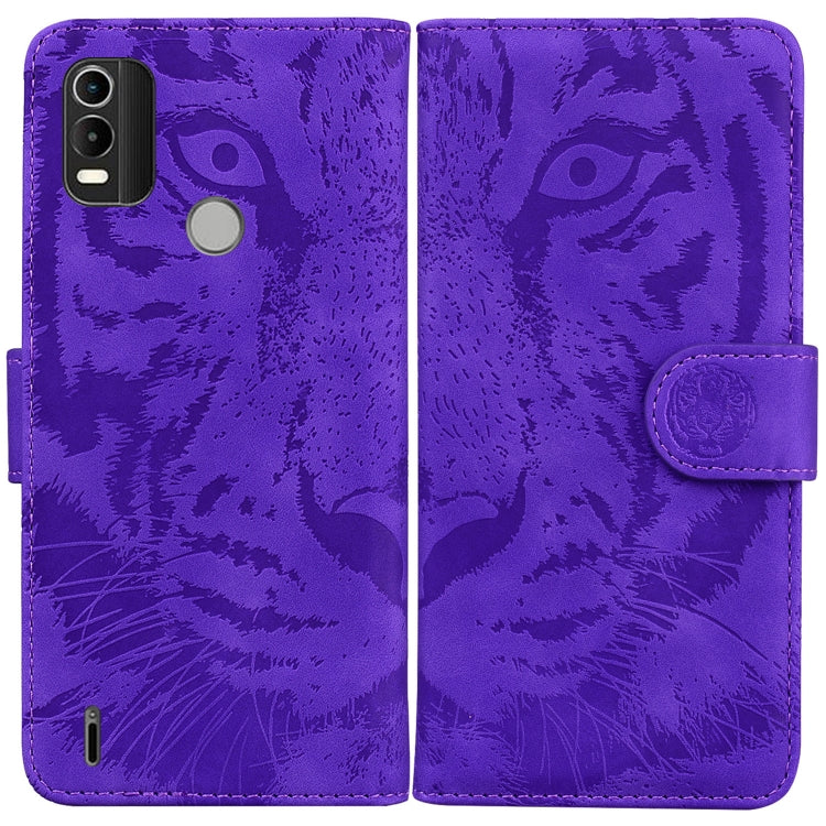 For Nokia C21 Plus Tiger Embossing Pattern Horizontal Flip Leather Phone Case