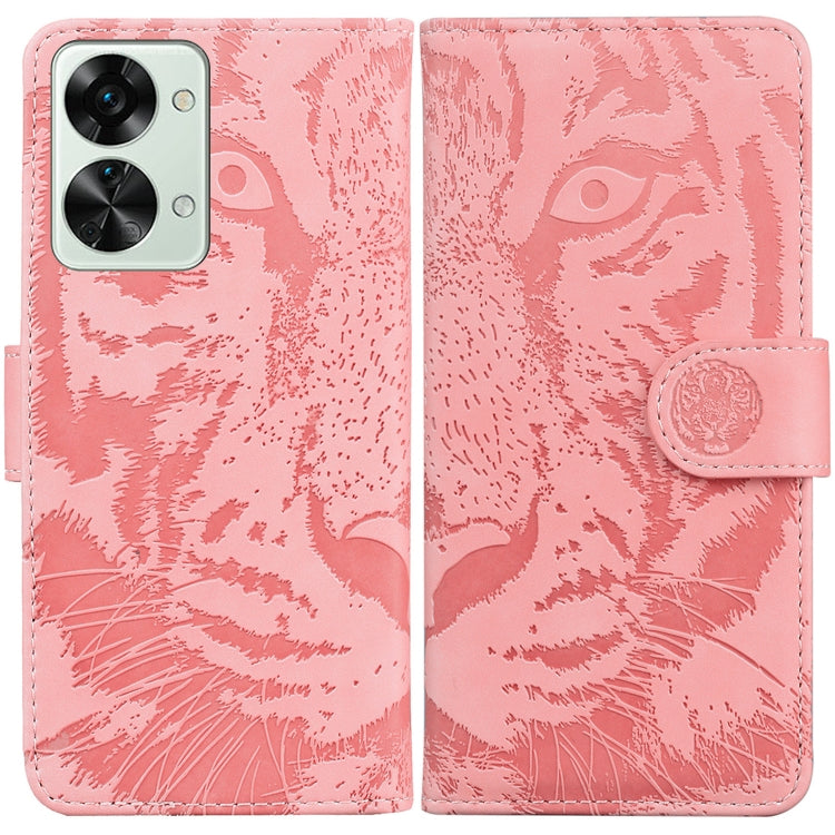 For OnePlus Nord 2T Tiger Embossing Pattern Horizontal Flip Leather Phone Case