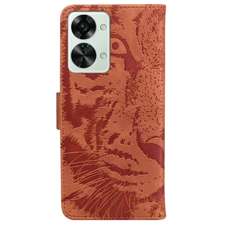 For OnePlus Nord 2T Tiger Embossing Pattern Horizontal Flip Leather Phone Case