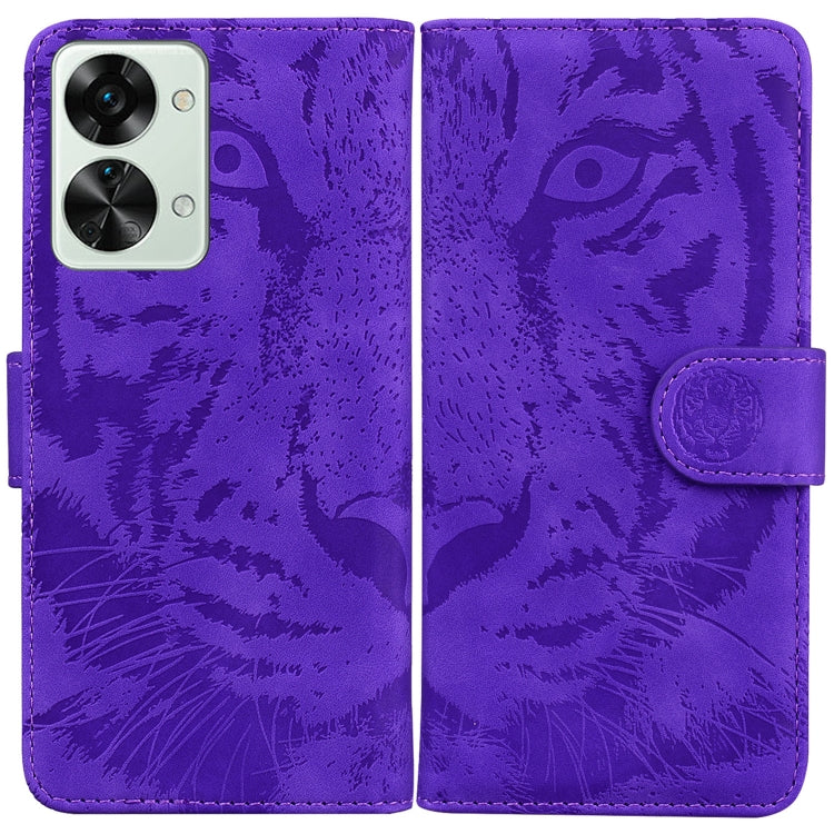 For OnePlus Nord 2T Tiger Embossing Pattern Horizontal Flip Leather Phone Case