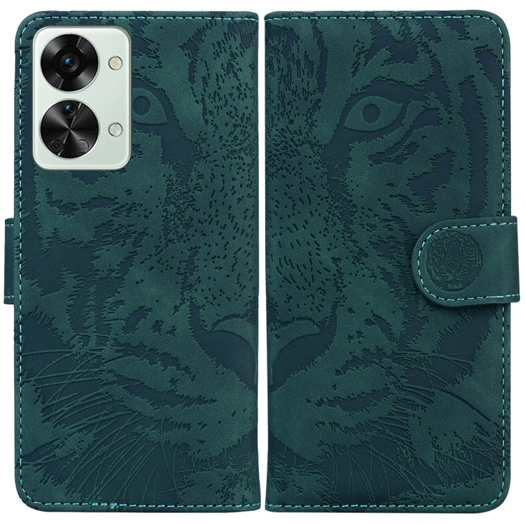 For OnePlus Nord 2T Tiger Embossing Pattern Horizontal Flip Leather Phone Case