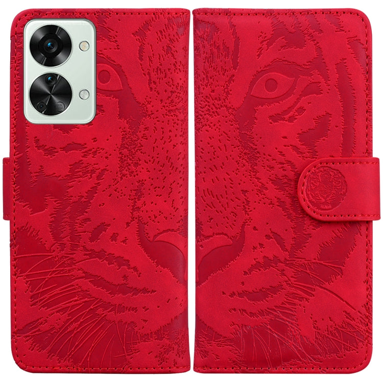 For OnePlus Nord 2T Tiger Embossing Pattern Horizontal Flip Leather Phone Case