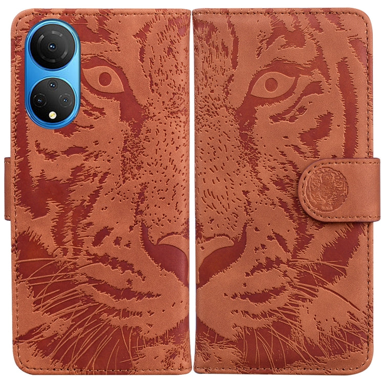 For Honor X7 Tiger Embossing Pattern Horizontal Flip Leather Phone Case
