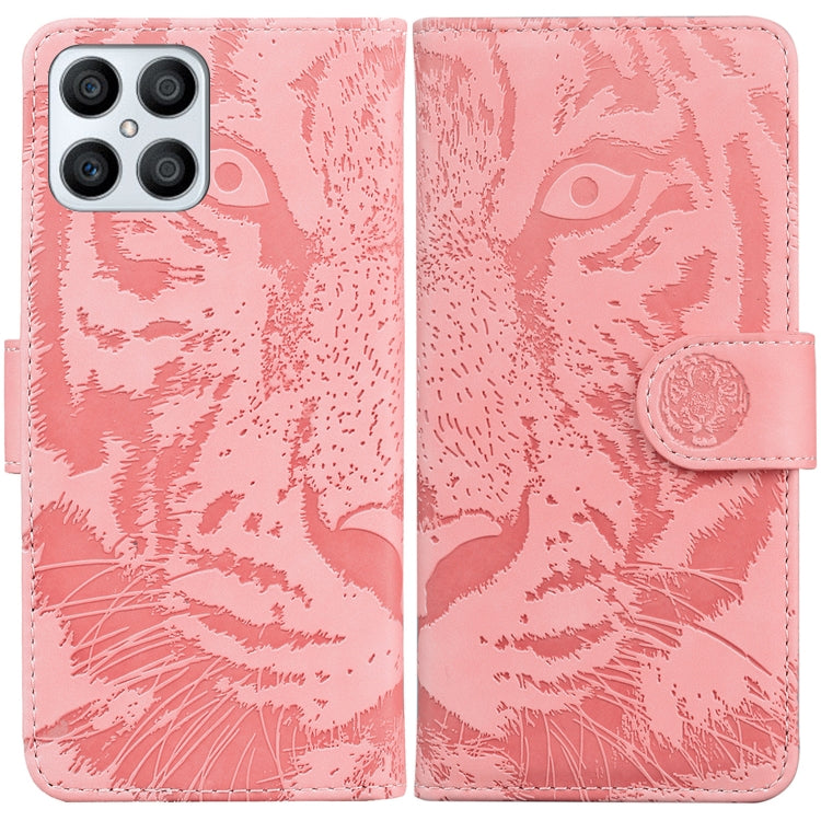For Honor X8 Tiger Embossing Pattern Horizontal Flip Leather Phone Case