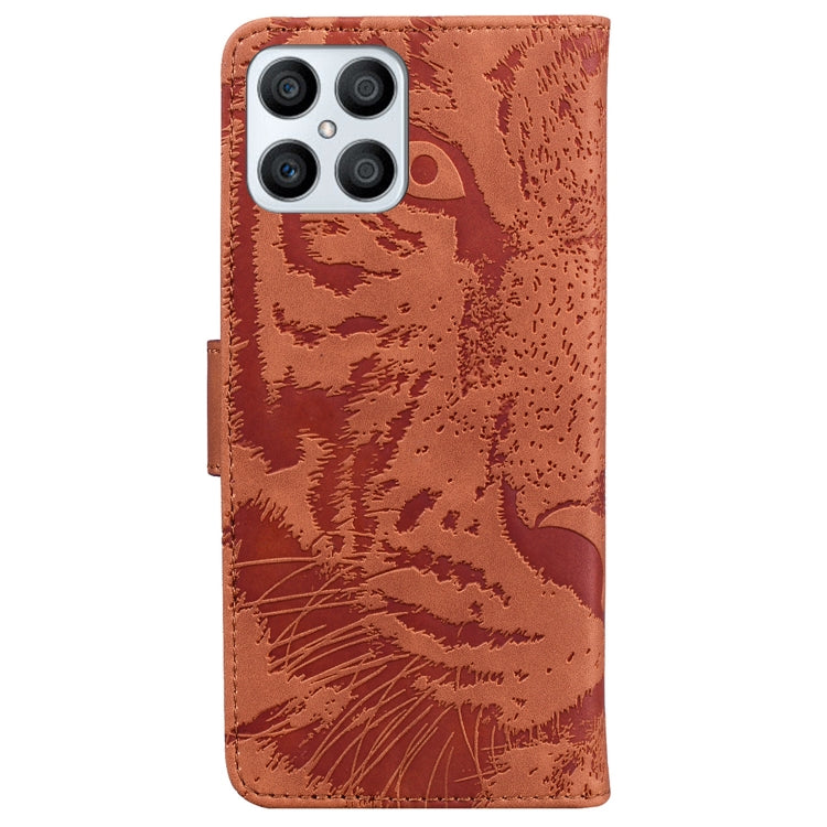 For Honor X8 Tiger Embossing Pattern Horizontal Flip Leather Phone Case