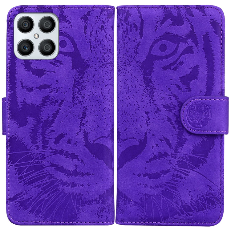 For Honor X8 Tiger Embossing Pattern Horizontal Flip Leather Phone Case