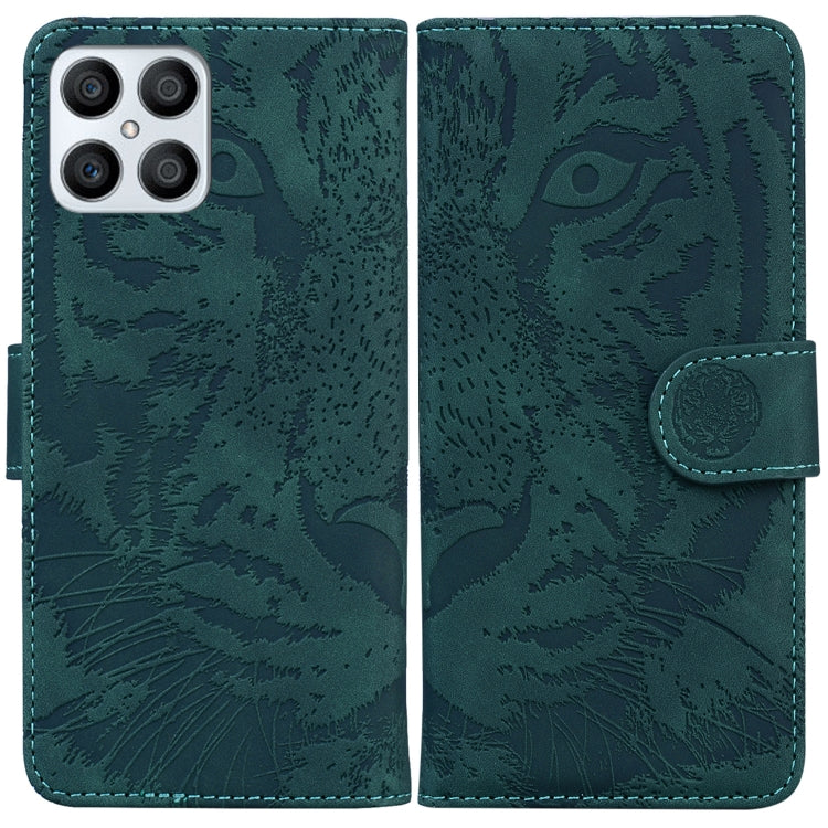 For Honor X8 Tiger Embossing Pattern Horizontal Flip Leather Phone Case