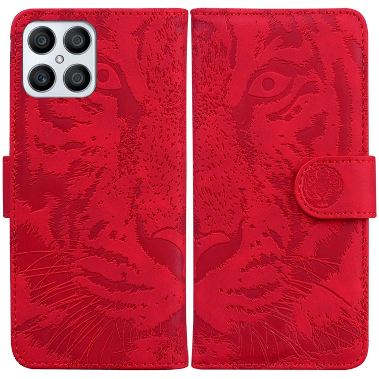 For Honor X8 Tiger Embossing Pattern Horizontal Flip Leather Phone Case
