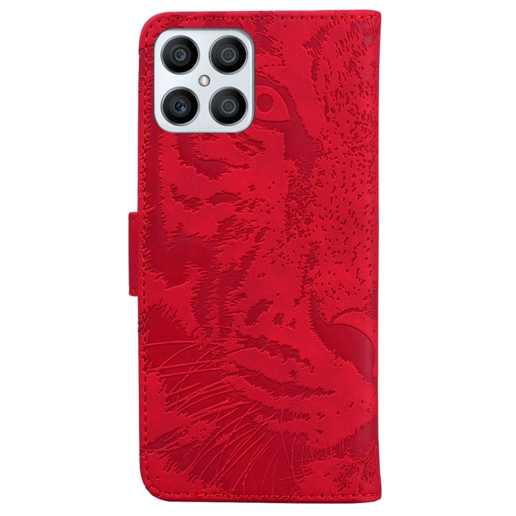 For Honor X8 Tiger Embossing Pattern Horizontal Flip Leather Phone Case