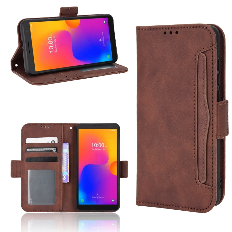 For TCL 303 / Alcatel 1B 2022 Skin Feel Calf Pattern Leather Phone Case