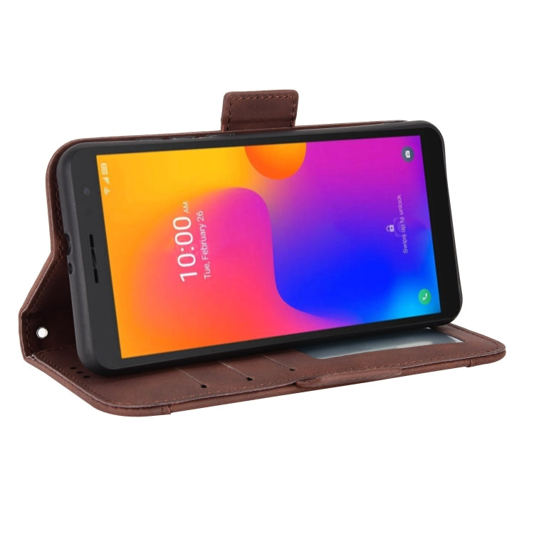 For TCL 303 / Alcatel 1B 2022 Skin Feel Calf Pattern Leather Phone Case