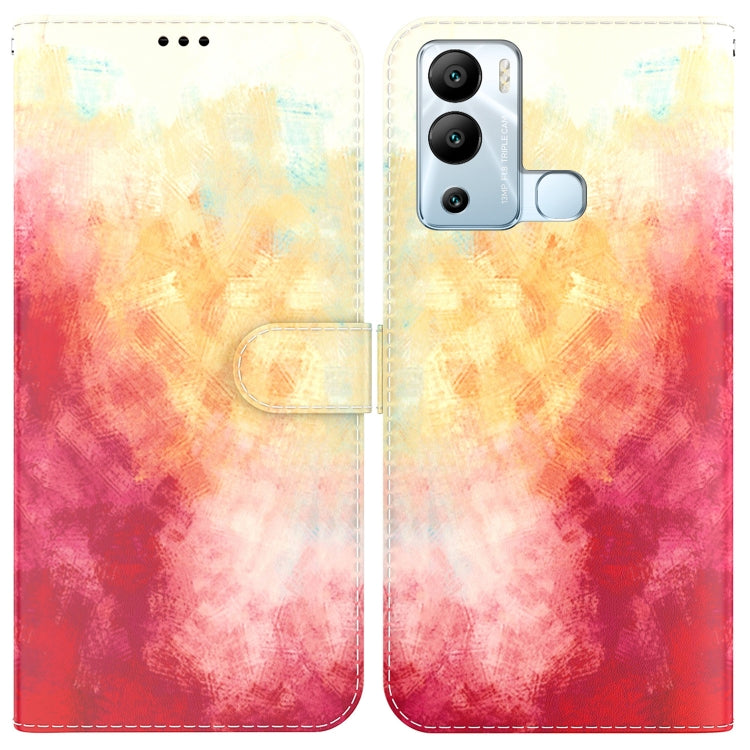 For Infinix Hot 12i Watercolor Pattern Horizontal Flip Leather Phone Case