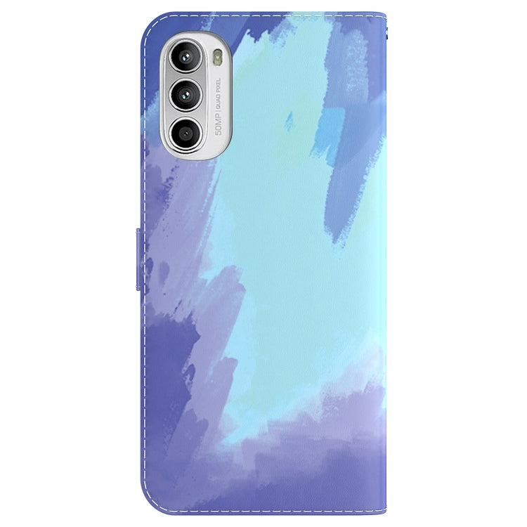 For Motorola Moto G52J Japan Version Watercolor Pattern Horizontal Flip Leather Phone Case