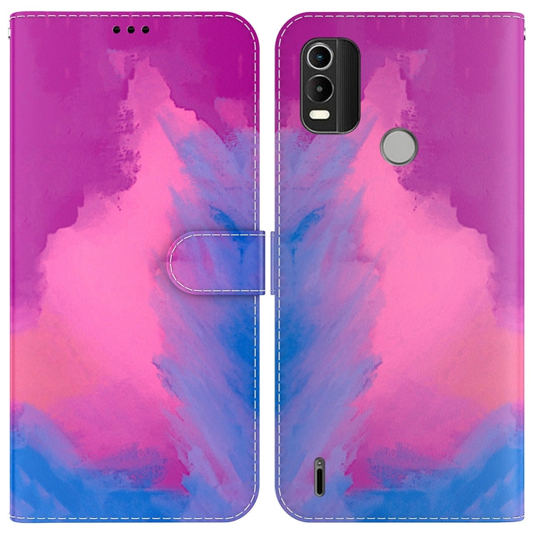For Nokia C21 Plus Watercolor Pattern Horizontal Flip Leather Phone Case