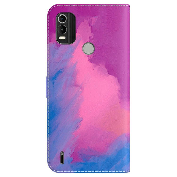 For Nokia C21 Plus Watercolor Pattern Horizontal Flip Leather Phone Case