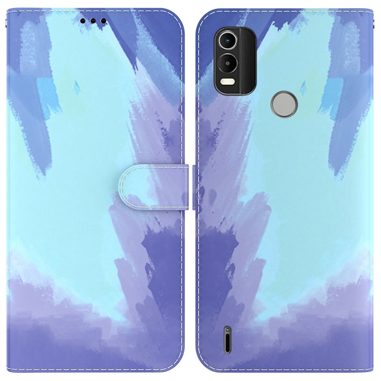 For Nokia C21 Plus Watercolor Pattern Horizontal Flip Leather Phone Case