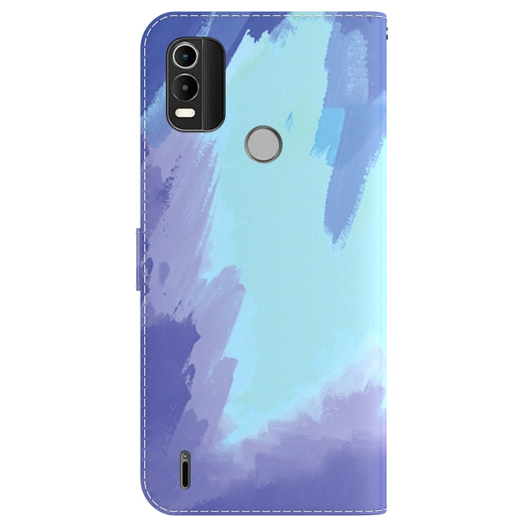 For Nokia C21 Plus Watercolor Pattern Horizontal Flip Leather Phone Case
