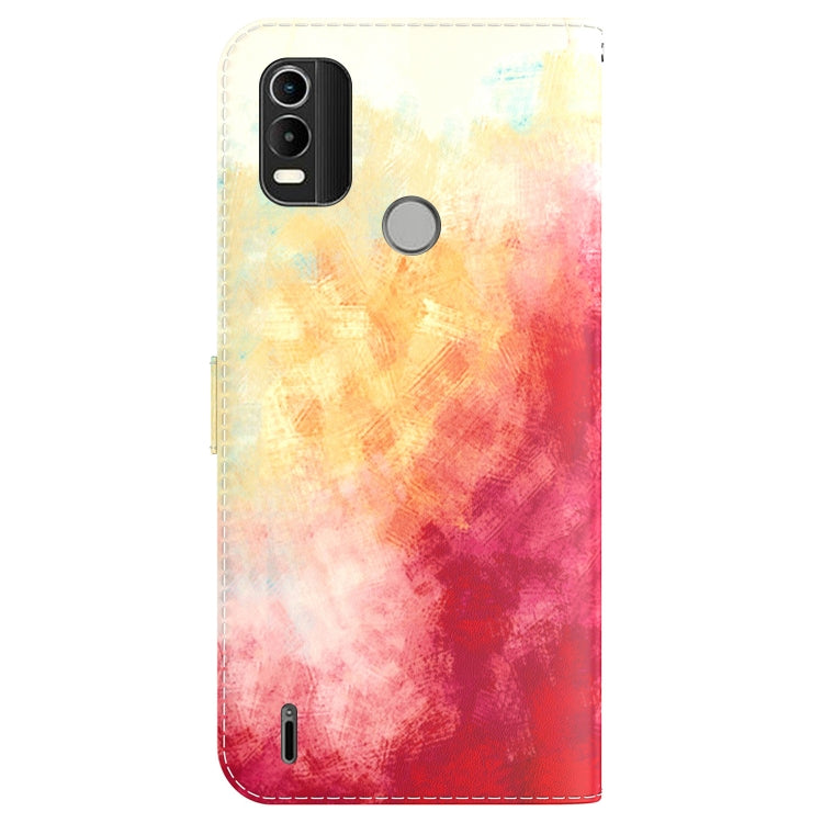 For Nokia C21 Plus Watercolor Pattern Horizontal Flip Leather Phone Case