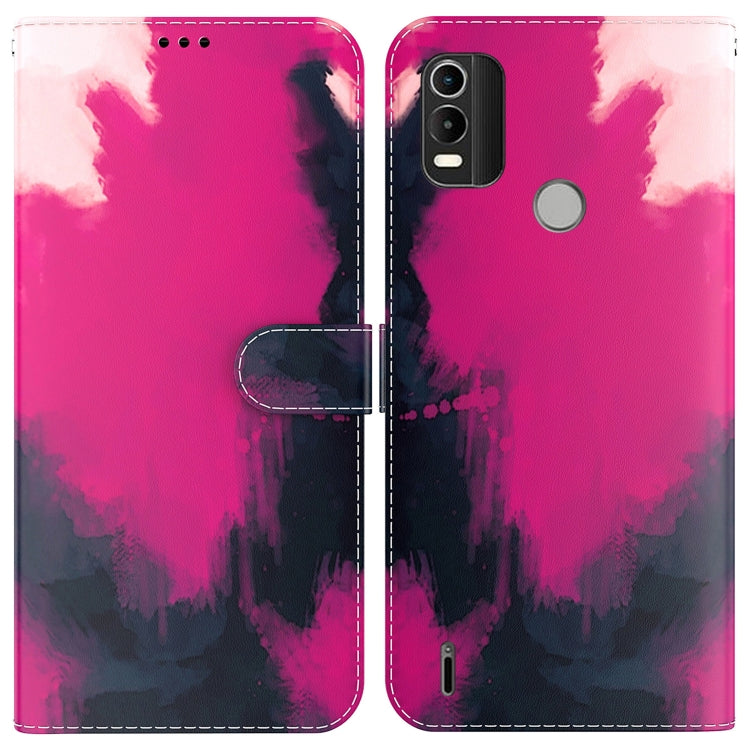 For Nokia C21 Plus Watercolor Pattern Horizontal Flip Leather Phone Case