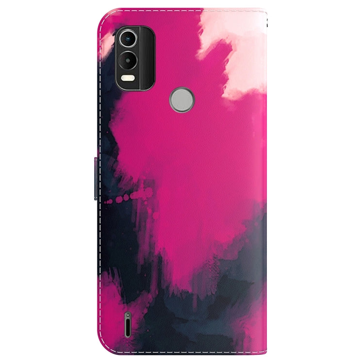For Nokia C21 Plus Watercolor Pattern Horizontal Flip Leather Phone Case