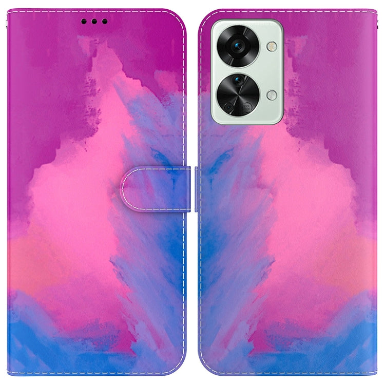 For OnePlus Nord 2T Watercolor Pattern Horizontal Flip Leather Phone Case