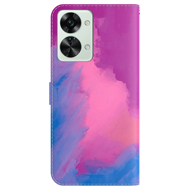 For OnePlus Nord 2T Watercolor Pattern Horizontal Flip Leather Phone Case