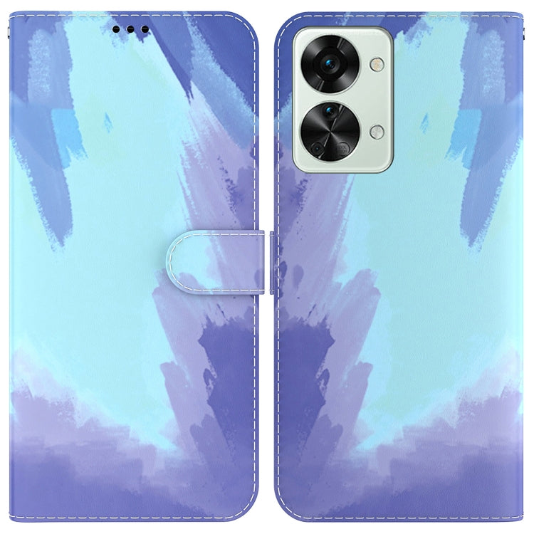 For OnePlus Nord 2T Watercolor Pattern Horizontal Flip Leather Phone Case