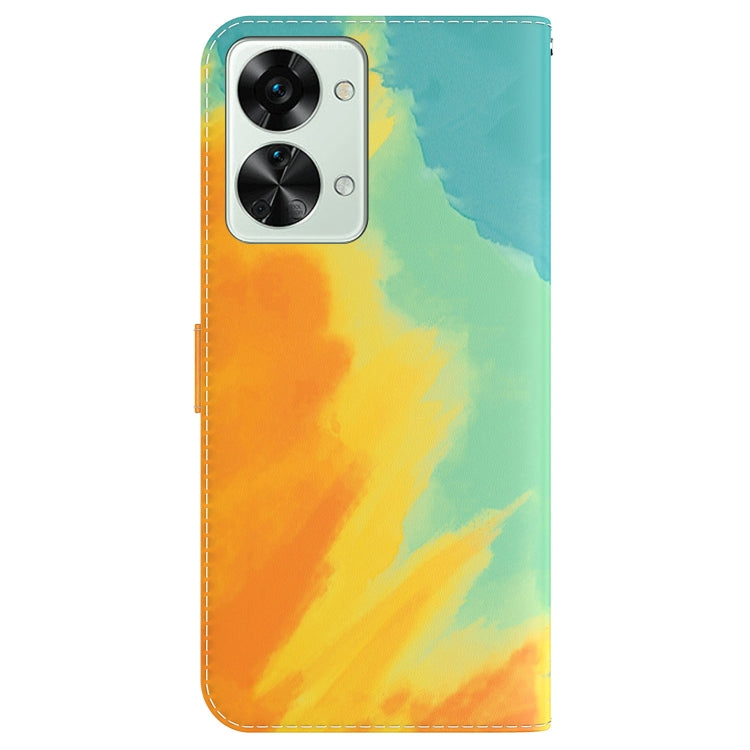 For OnePlus Nord 2T Watercolor Pattern Horizontal Flip Leather Phone Case