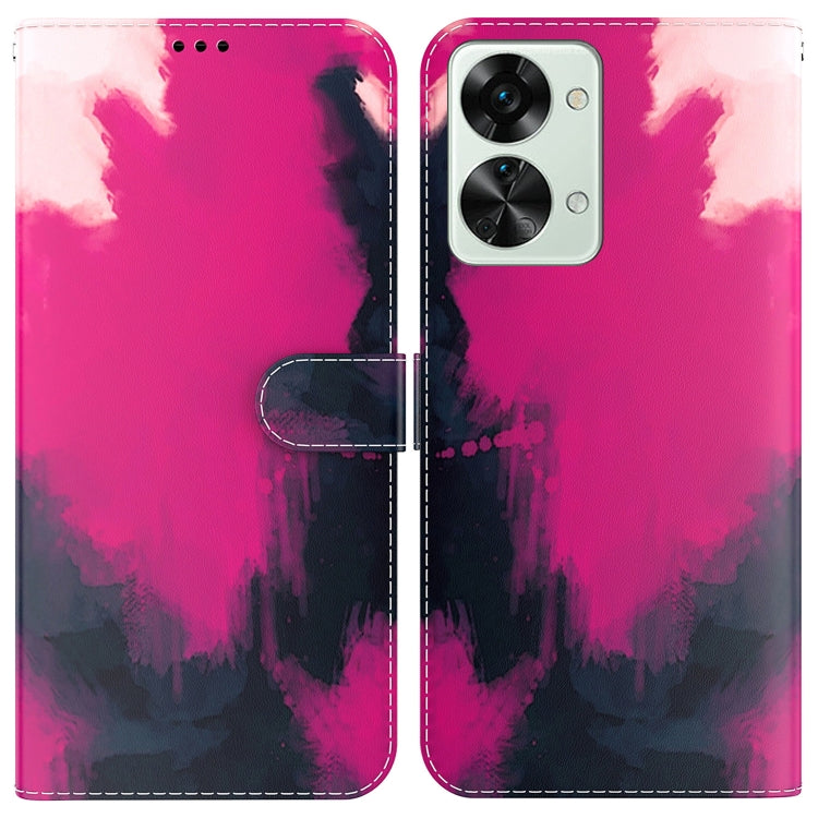 For OnePlus Nord 2T Watercolor Pattern Horizontal Flip Leather Phone Case